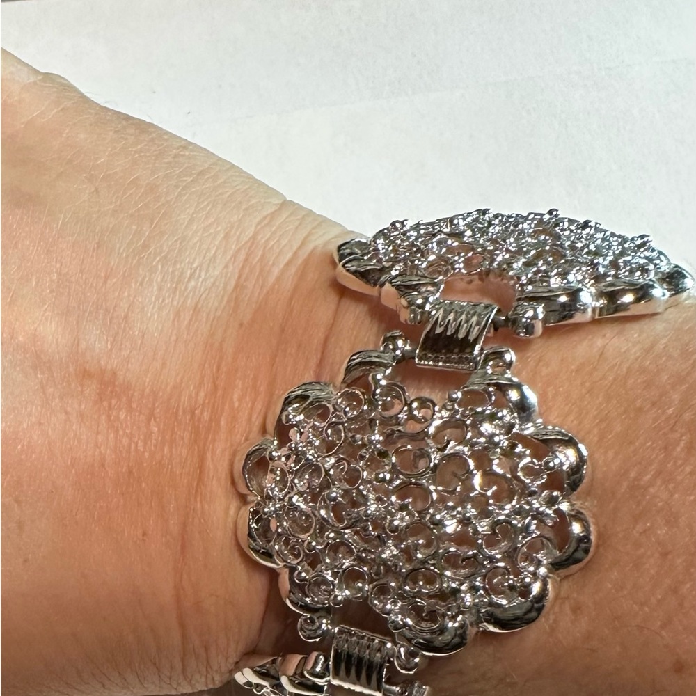 Unsigned Chunky Panel Bracelet - image 4